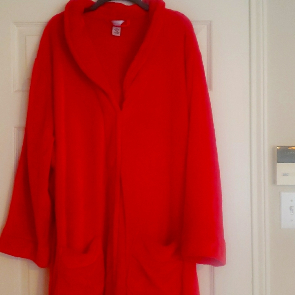Women's fleece red robe